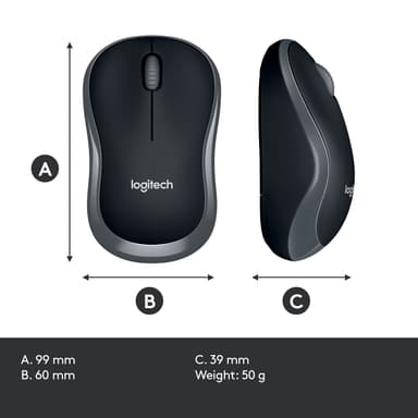 Logitech langaton hiiri M185 (harmaa)