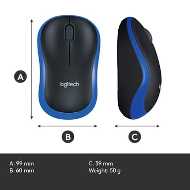 Logitech langaton hiiri M185 (sininen)