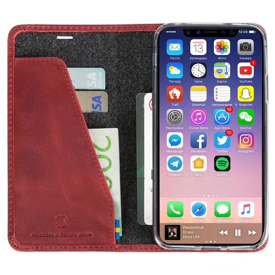 Krusell Sunne Apple iPhone X lompakkokotelo (punainen)