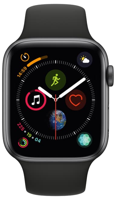Apple Watch Series 4 44mm (harmaa/musta urheiluranneke)