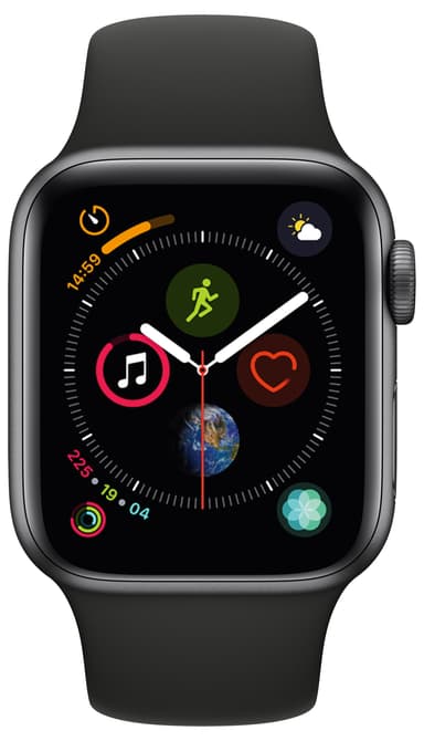 Apple Watch Series 4 40mm (harmaa/musta urheiluranneke)