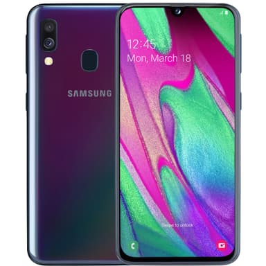 Samsung Galaxy A40 älypuhelin (musta)