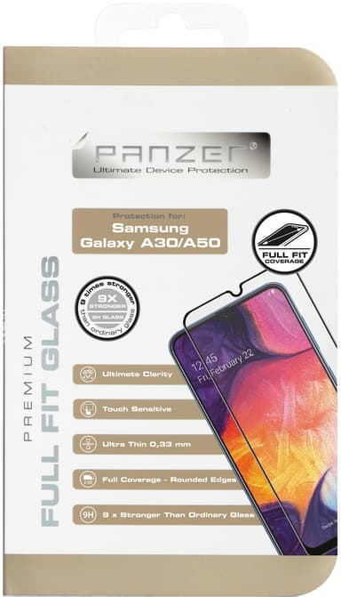 Panzer Full-Fit Samsung Galaxy A50 näytönsuoja (musta)