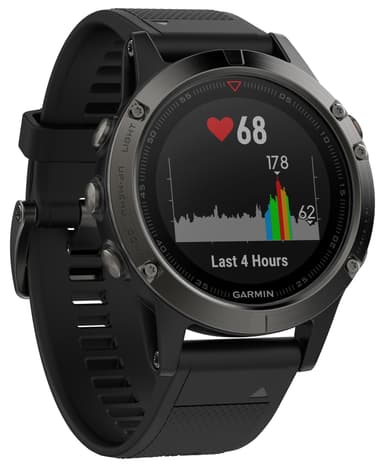 Garmin Fenix 5 urheilukello (tummanharmaa/musta)