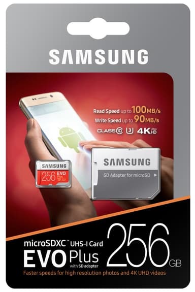 Samsung Evo Plus Micro SDXC UHS-3 muistikortti 256 GB