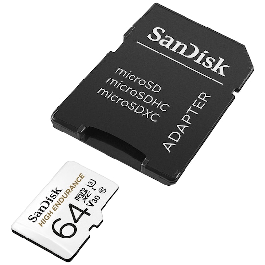 SanDisk MicroSDXC Endurance muistikortti SD adapterilla 64 GB