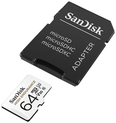 SanDisk MicroSDXC Endurance muistikortti SD adapterilla 64 GB