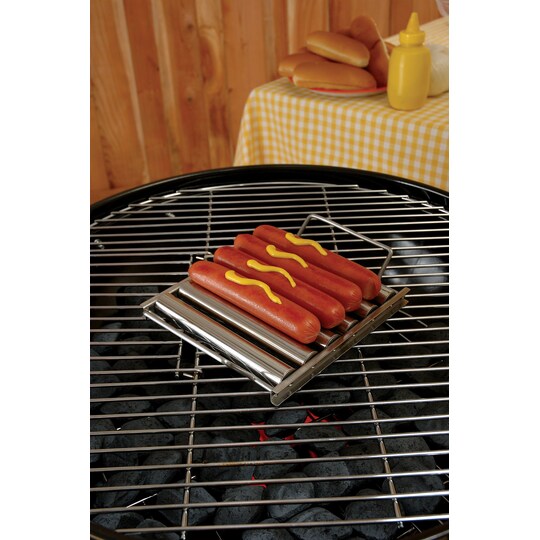 Ruostumaton hot dog roller rack