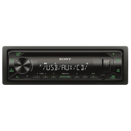 Sony CDX-G1302U autosoitin (musta/vihreä)