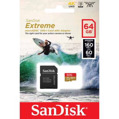 SanDisk MicroSDXC Extreme 64 GB muistikortti