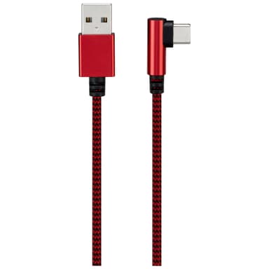 Sandstrøm USB-A - USB-C johto (punainen/musta)