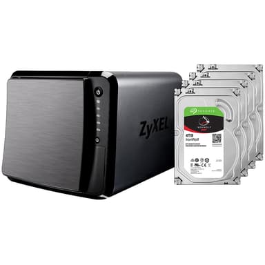 Zyxel NAS542 4-paikkainen verkkokiintolevy + 4x 4 TB kovalevy