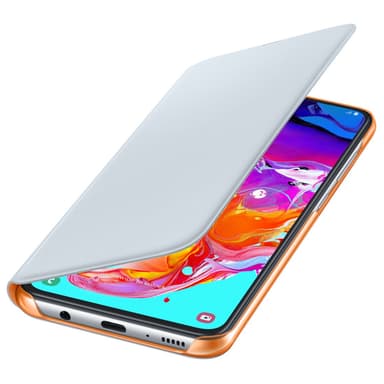 Samsung Galaxy A70 lompakkokotelo (valkoinen)