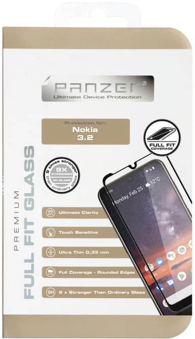 Panzer Full-Fit Nokia 3.2 näytönsuoja (musta)