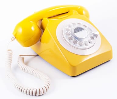 GPO 746 Retro puhelin pyöritettävällä numerolevyllä - Keltainen