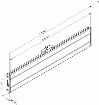 Vogels Pro PFB 3407 kiinnityskisko (hopea)