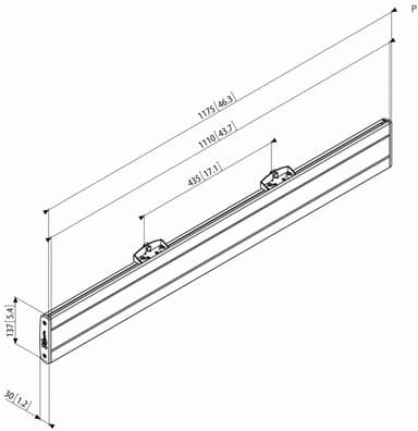 Vogels Pro PFB 3411 kiinnityskisko (hopea)