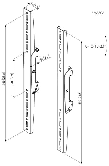 Vogels Pro PFS 3306 asennuskiskot