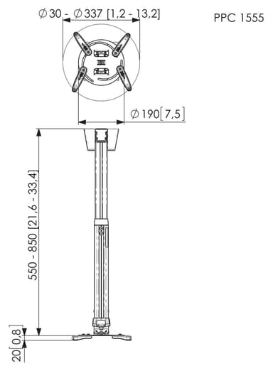 Vogels Pro PPC 1555 projektorin kattoteline (hopea)