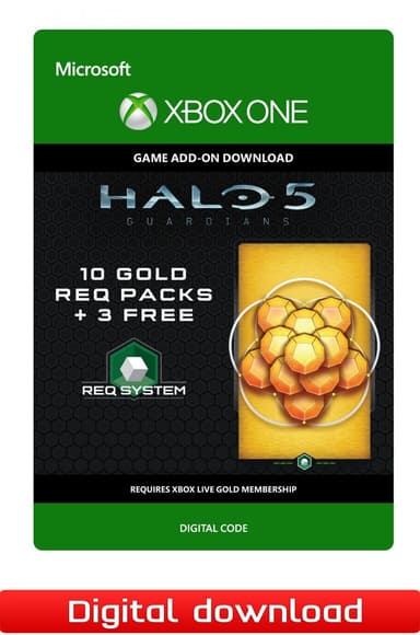 Halo 5 Guardians – 10 Gold REQ Packs + 3 Free - XOne