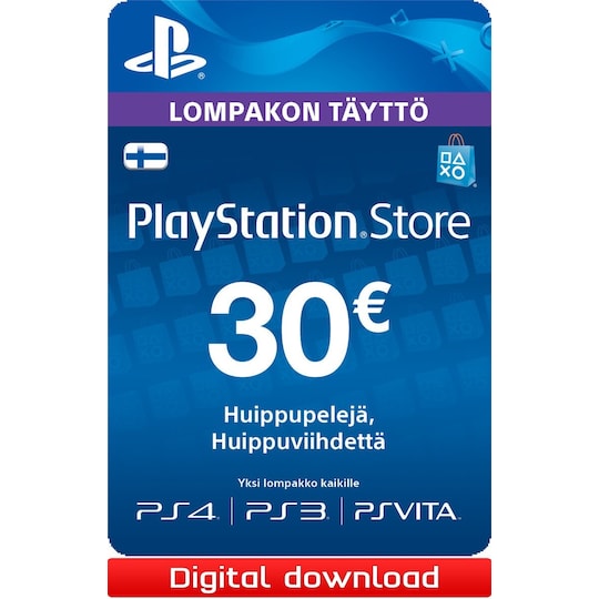 PlayStation Store PSN lompakon täyttö 30 EUR