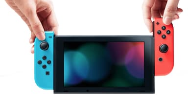 Nintendo Switch 2019 pelikonsoli + Joy-Con ohjaimet (sininen/punainen)