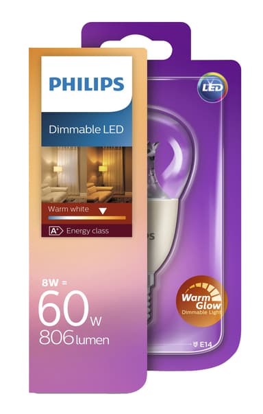 Philips LED-lamppu WarmGlow 8W E14