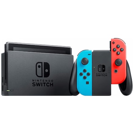 Nintendo Switch 2019 pelikonsoli + Joy-Con ohjaimet (sininen/punainen)