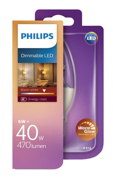 Philips LED-lamppu WarmGlow 6W E14
