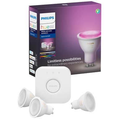Philips Hue White and Colour Ambiance sarja (3 lamppua + Hue-silta)