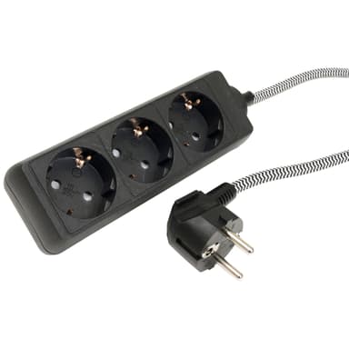 Smartline 3-osainen jatkojohto 312390 (musta)
