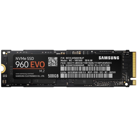 Samsung 960 EVO sisäinen M.2 SSD (500 GB)
