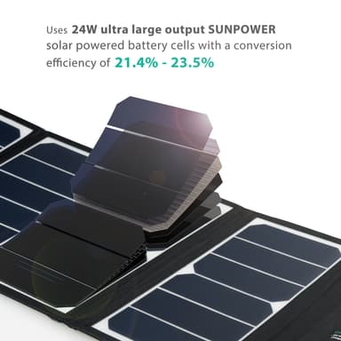 RAVPower Solar Charger, 24W Aurinkopaneeli, Musta