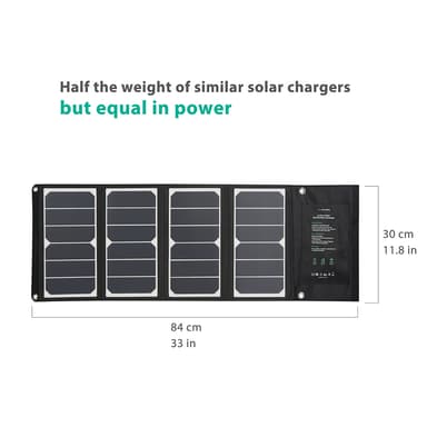 RAVPower Solar Charger, 24W Aurinkopaneeli, Musta