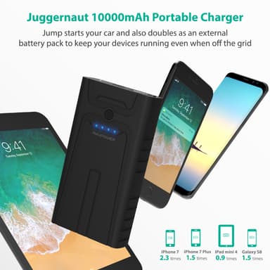 RAVPower 10000 mAh varavirtalähde ja 400A Car jump starter, Musta