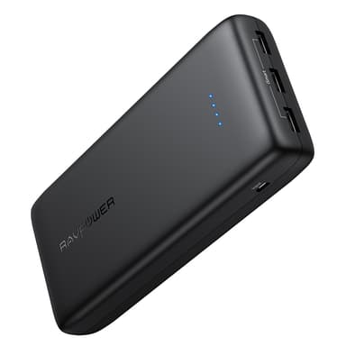 RAVPower Ace Series 32000 mAh Varavirtalähde, 3 x USB-A output, Musta