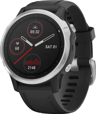 Garmin Fenix 6s urheilukello 42 mm (hopea/musta) Garmin Fenix 6s urheilukello 42 mm (hopea/musta)