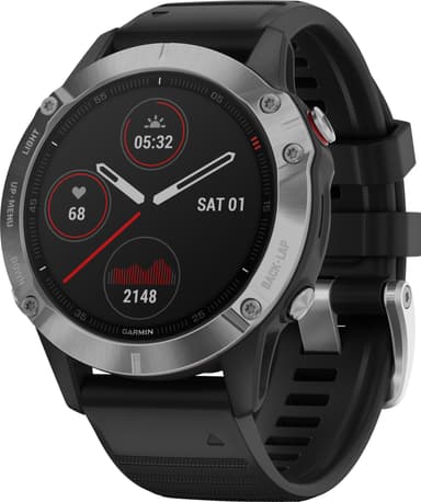 Garmin Fenix 6 urheilukello 47 mm (hopea/musta)