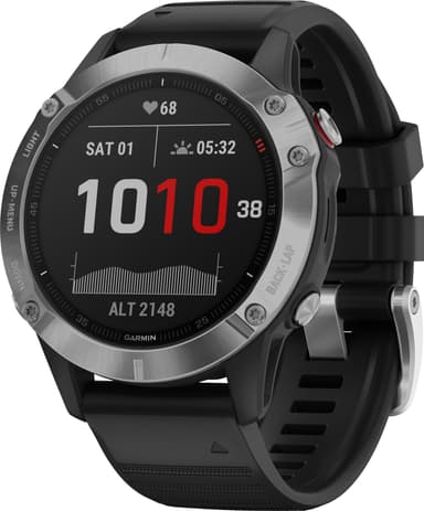 Garmin Fenix 6 urheilukello 47 mm (hopea/musta)