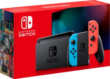 Nintendo Switch 2019 pelikonsoli + Joy-Con ohjaimet (sininen/punainen)