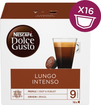 Nescafè Dolce Gusto Lungo Intenso kahvikapselit