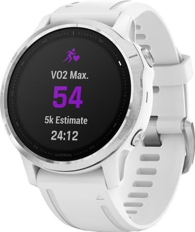 Garmin Fenix 6s urheilukello 42 mm (hopea/valkoinen)