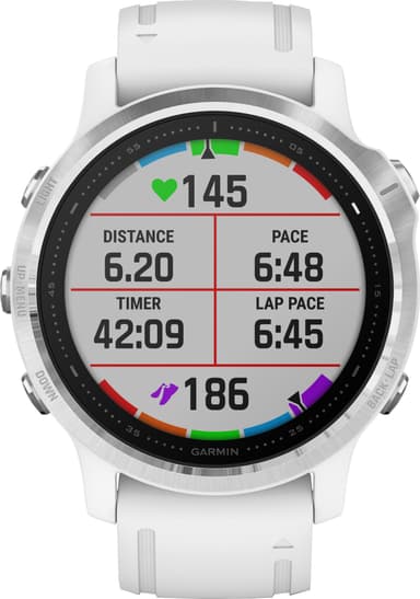 Garmin Fenix 6s urheilukello 42 mm (hopea/valkoinen)