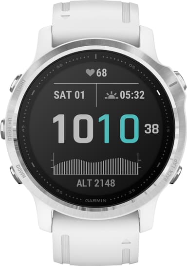 Garmin Fenix 6s urheilukello 42 mm (hopea/valkoinen)
