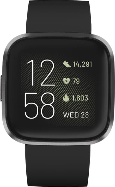 Fitbit Versa 2 älykello (musta/hiili)