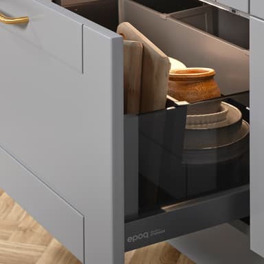 Epoq NPS Crystal Plus laatikon lasinen sivupaneeli 30 (tumma/kirkas)