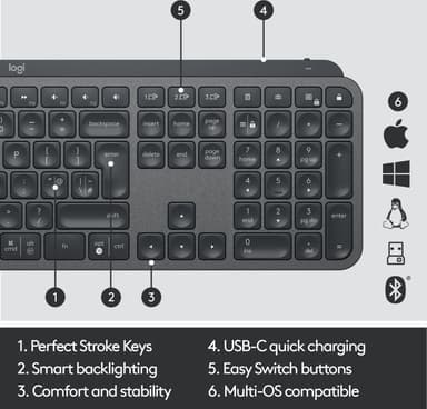 Logitech MX Keys langaton näppäimistö