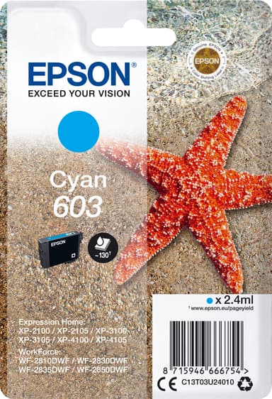 Epson 603 mustekasetti (syaani)