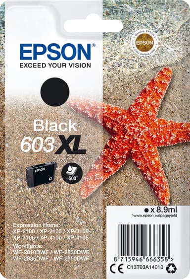 Epson 603 XL mustekasetti (musta)