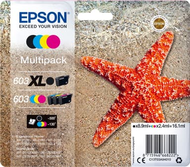Epson 603 mustekasetti (4 värin monipakkaus)